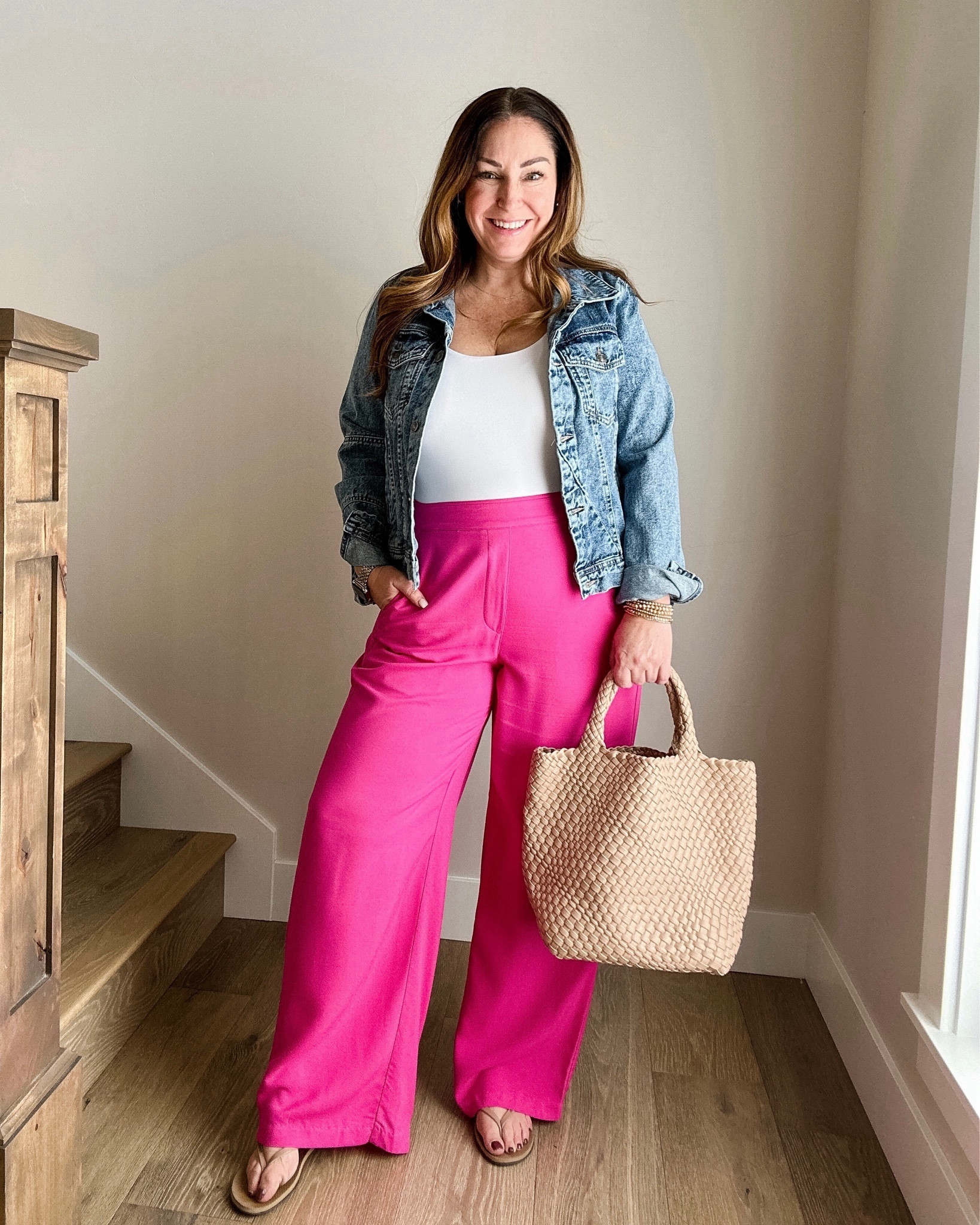 Vacation outfit 

Fit tips: bodysuit tts, L // pants tts, L // jacket tts, L 

Spring fashion  Casual outfit  Old navy fashion  Resort wear  Spring break outfit  Denim styling  Woven tote

#LTKSeasonal #LTKfindsunder100 #LTKmidsize