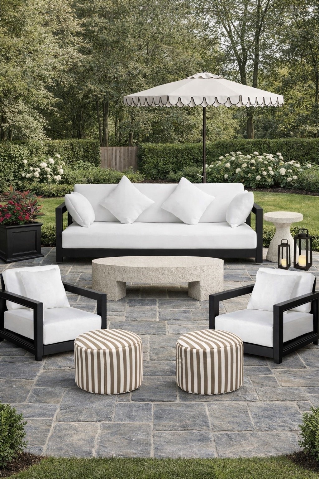 I love cozy and timeless outdoor furniture just as much as I love a bluestone patio! This inspiration for a backyard is beautiful and so relaxing! 

#LTKHome