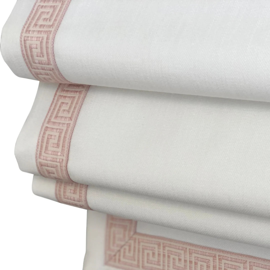 Custom Roman Shade, 1 3/8" Aristotle Greek Key Trim, Relaxed Roman Shade, Roman Shade With Chain ... | Etsy (US)