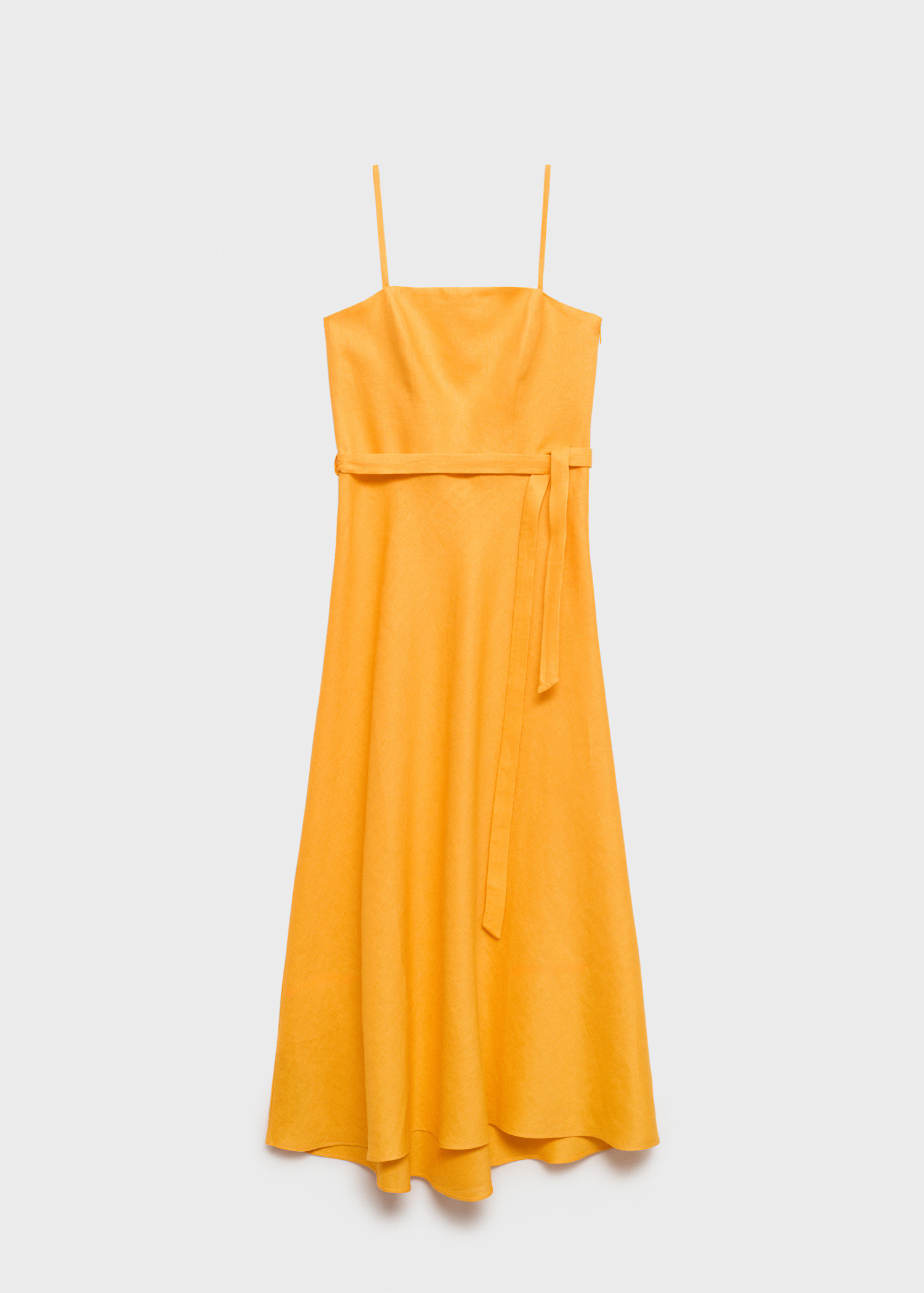 Linen pleated midi-dress | MANGO (UK)