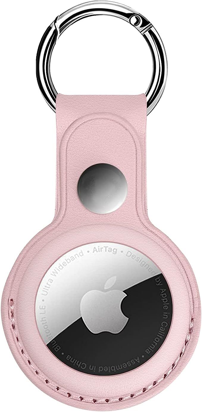 NeBuRing Leather Airtag Case,Key Ring Holder Protection Cover with Keychain Compatible for New Ap... | Amazon (US)