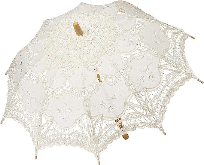 BABEYOND Lace Umbrella Parasol Vintage Wedding Bridal Umbrella for Decoration Photo Lady Costume ... | Amazon (US)