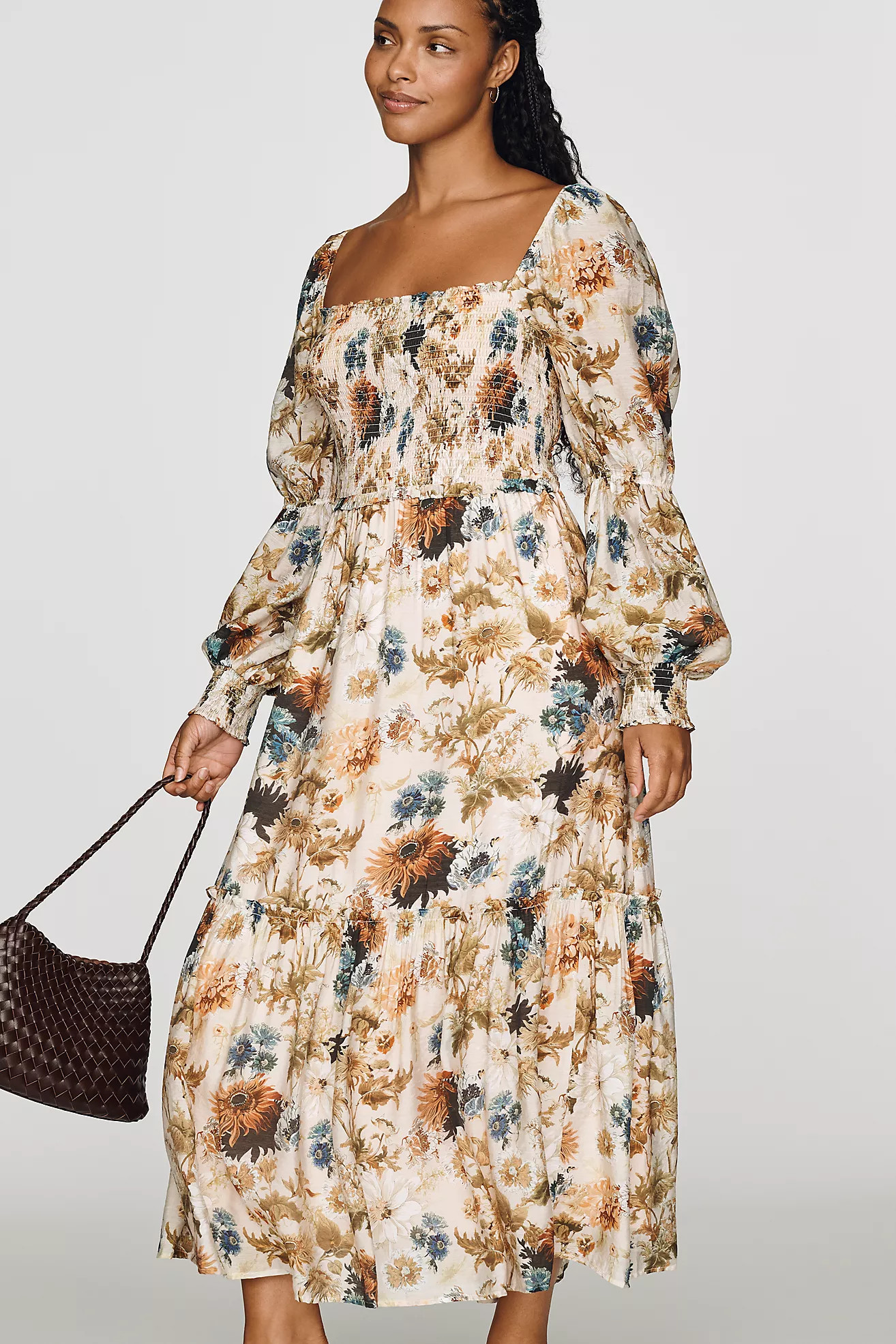 By Anthropologie Puff Sleeve Midi Dress | Anthropologie (US)