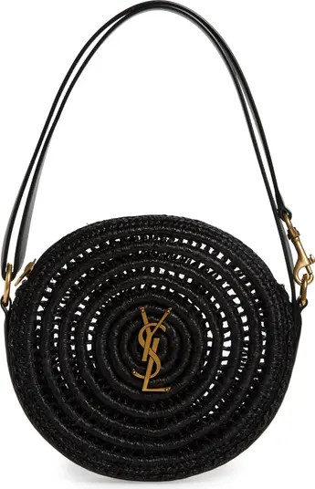 Saint Laurent Woven Raffia Round Camera Bag | Nordstrom | Nordstrom