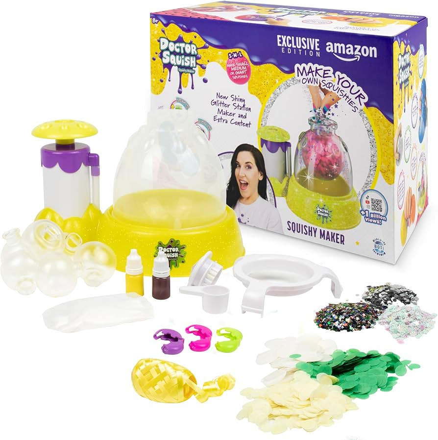 Doctor Squish: Squishy Maker, New Shiny Glitter Station Maker, Decorate with Confetti, Sparkles &... | Amazon (US)