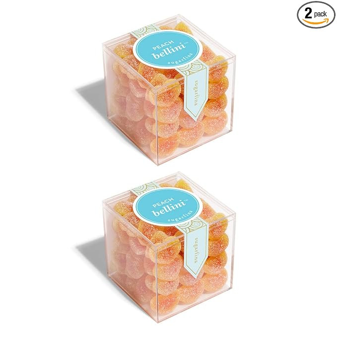 Sugarfina Peach Bellini Large Candy Cube Gummies, 10.9oz, 2 Count | Amazon (US)