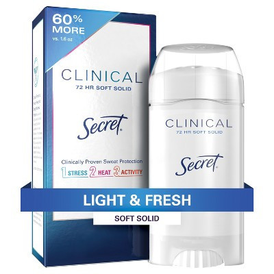 Secret Clinical Strength Antiperspirant and Deodorant for Women Soft Solid - Light & Fresh - 2.6oz | Target