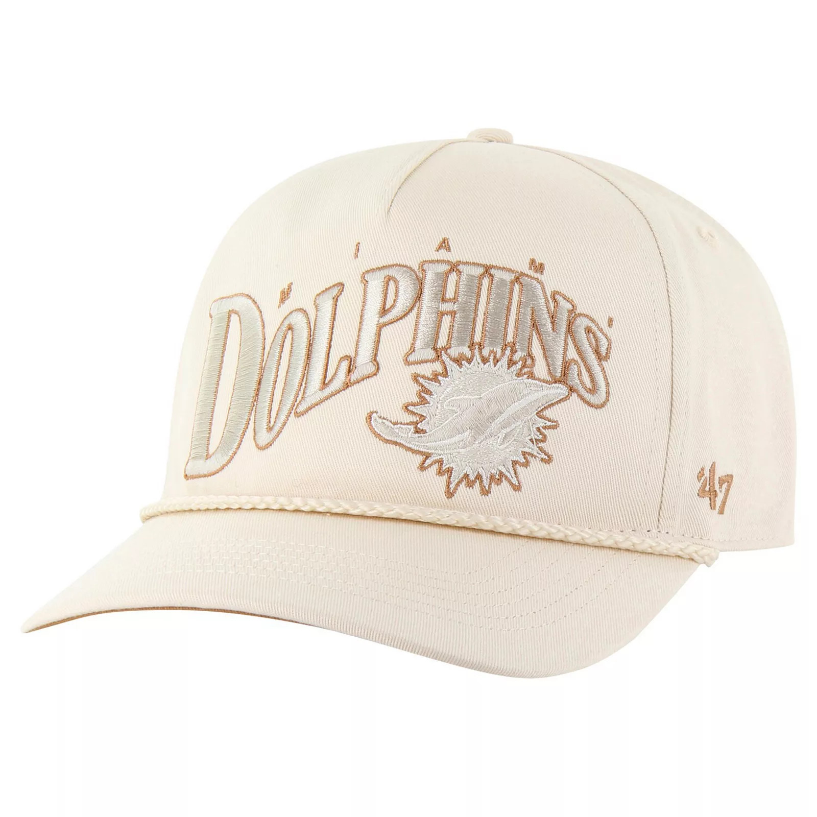 Men's '47 Natural Miami Dolphins Wave Rope Hitch Adjustable Hat, Beige | Kohl's