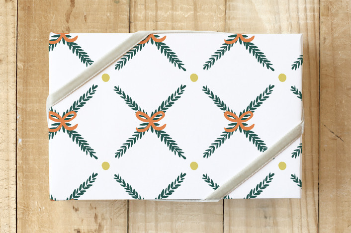 Holiday Bow Trellis Wrapping Paper | Minted