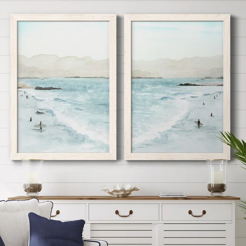 In The Surf I Framed On Canvas 2 Pieces Painting | Wayfair North America
