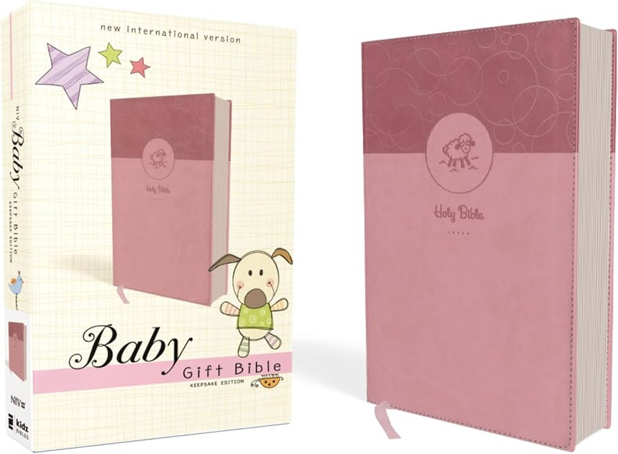 NIV, Baby Gift Bible, Holy Bible, Leathersoft, Pink, Red Letter, Comfort Print: Keepsake Edition | Amazon (US)