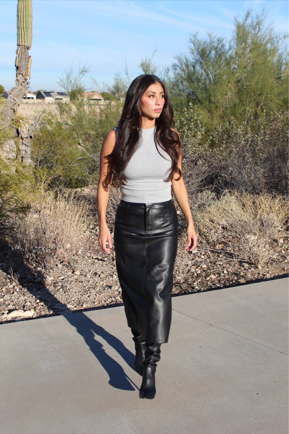 Winter outfit ideas 
Leather skirt 
Thigh high boots
Leather boots 
Easy outfit 
Boot sale 
Designer shoes 
Leather maxi skirt
Date night outfit 
Holiday party

#LTKworkwear #LTKsalealert #LTKstyletip