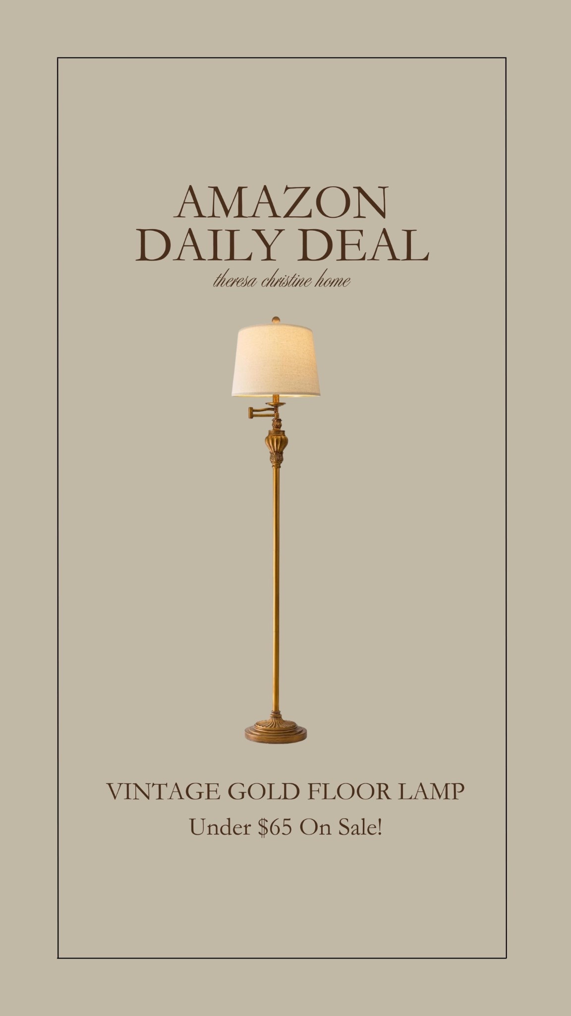 Amazon daily deal! Loving this floor lamp with gold brass accents 🙌🏻🤎 

#LTKOver40 #LTKHome