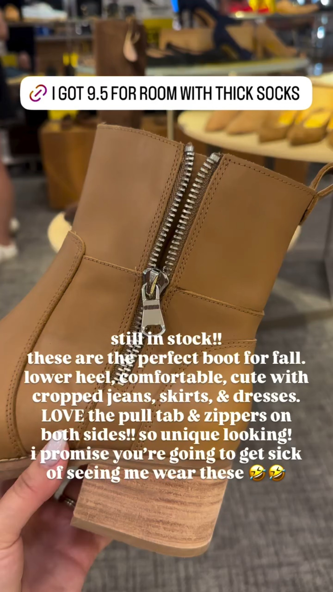 NSale still in stock!!
these are the perfect boot for fall. lower heel, comfortable, cute with cropped jeans, skirts, & dresses. LOVE the pull tab & zippers on both sides!! so unique looking! 
i promise you’re going to get sick of seeing me wear these 🤣🤣

#LTKSaleAlert #LTKStyleTip #LTKSeasonal