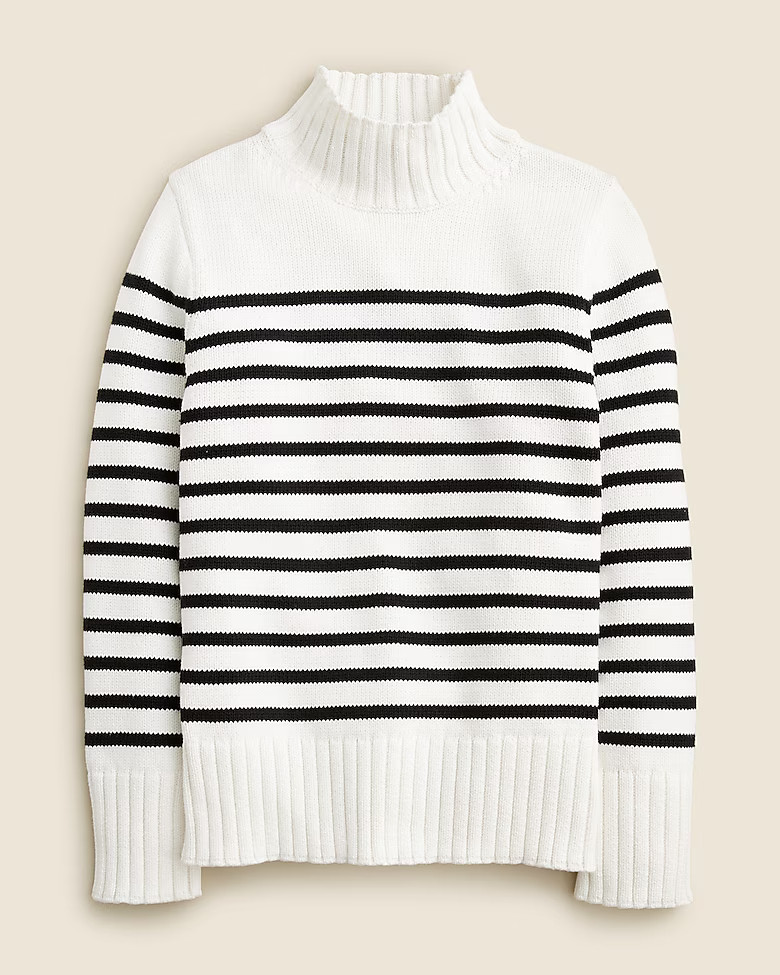 Cotton turtleneck sweater in stripe | J. Crew US