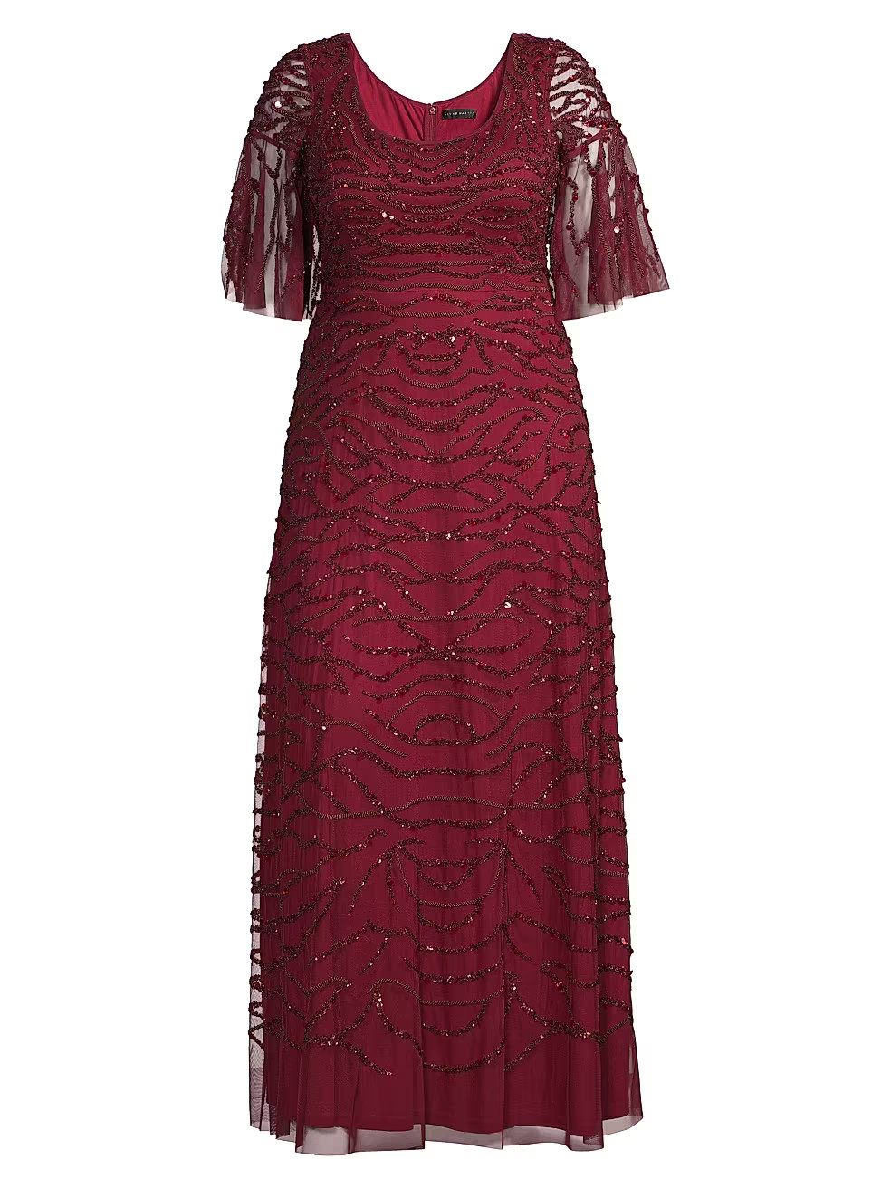 Plus Size Flutter-Sleeve Beaded Gown | Saks Fifth Avenue