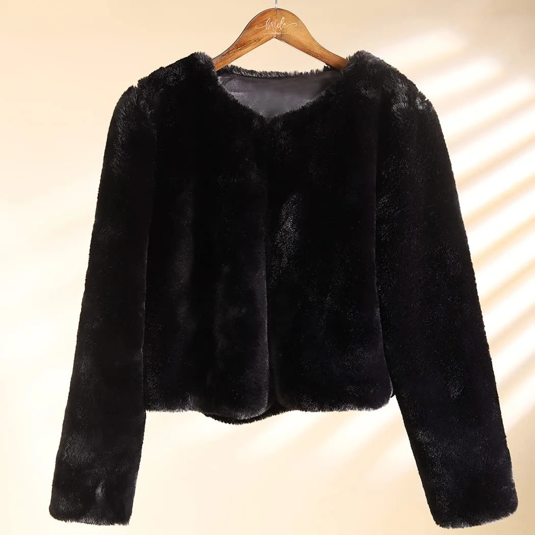 Edary Women Faux Fur Jacket Long Sleeve Coat Open Front Fur Coat Winter Warm Shaggy Faux Fur Park... | Amazon (US)