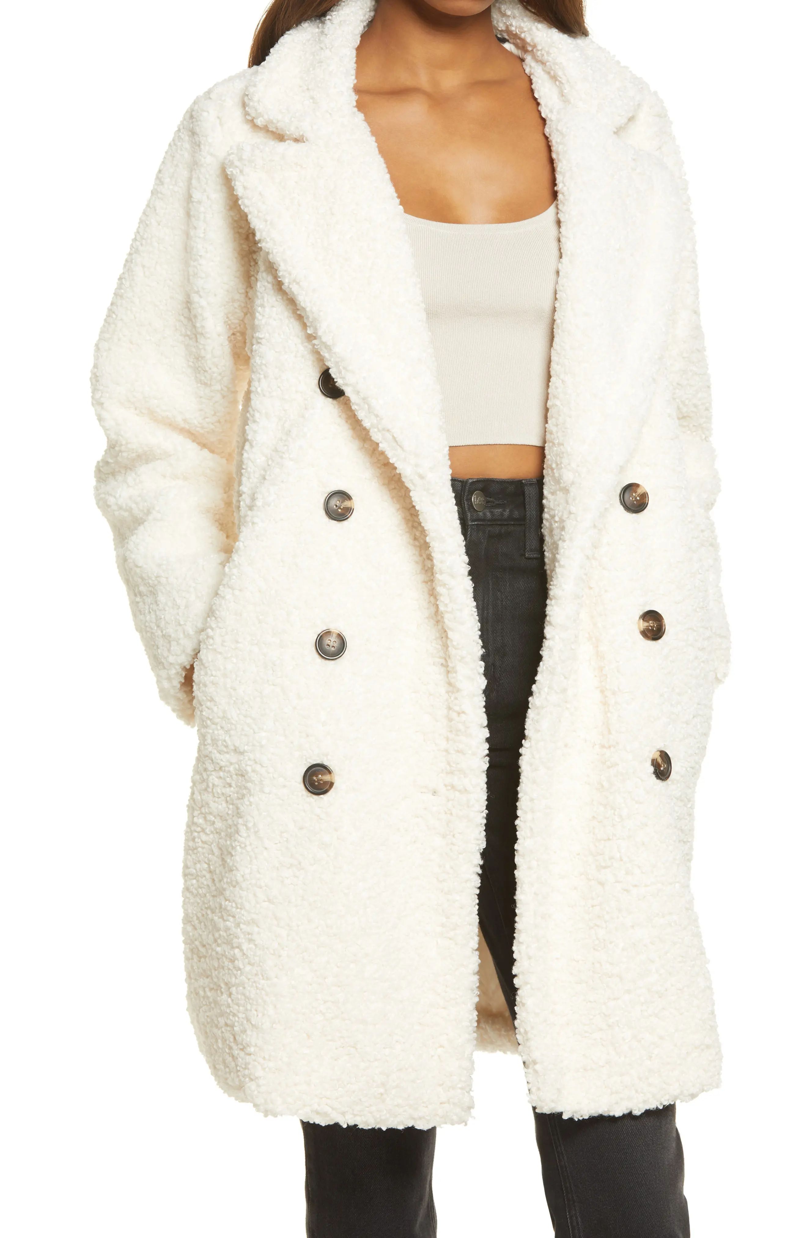 Women's Blanknyc Faux Shearling Jacket, Size X-Large - Ivory | Nordstrom