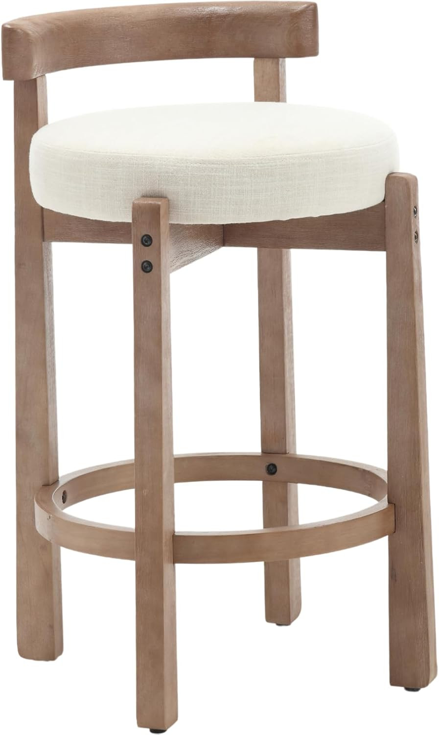 Mid-Century Bar Stools 1 PC, 26.5 Inch Linen Counter Height Upholstered Barstools Bar Chairs with... | Amazon (US)