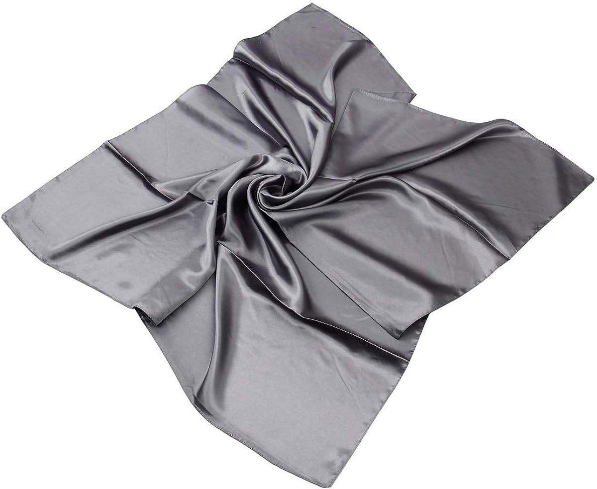 Elegant Large Silk Feel Solid Color Satin Square Scarf Wrap, 36 inch | Amazon (US)