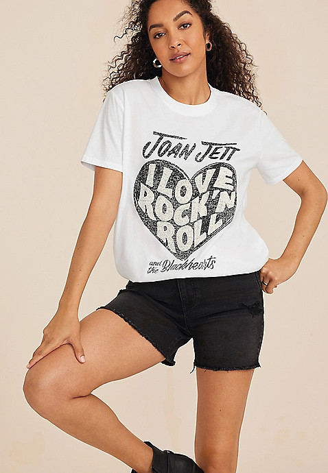 I Love Rock And Roll Oversized Fit Graphic Tee | Maurices
