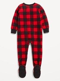 Unisex Matching Printed Micro Fleece Footed One-Piece Pajamas for Toddler & Baby | Old Navy (US)