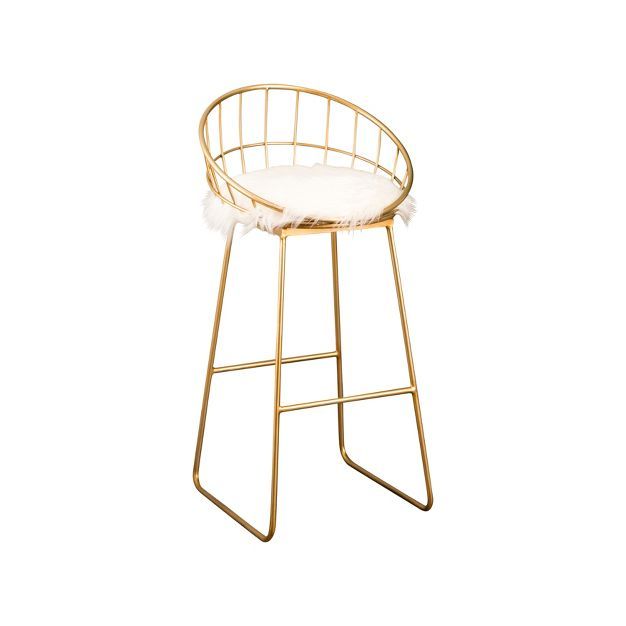 30" Miley Faux Fur Barstool Gold - Abbyson Living | Target