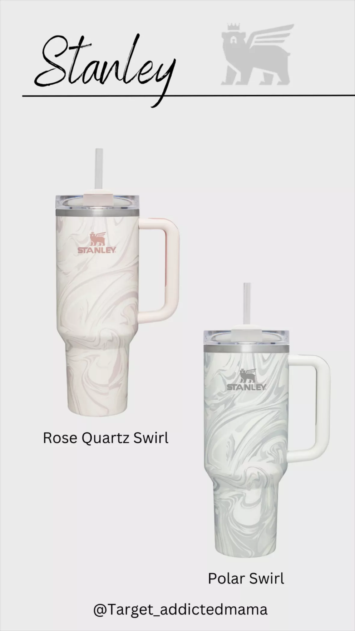 Rose Quartz Swirl 40oz Stanley Tumbler (made to order)