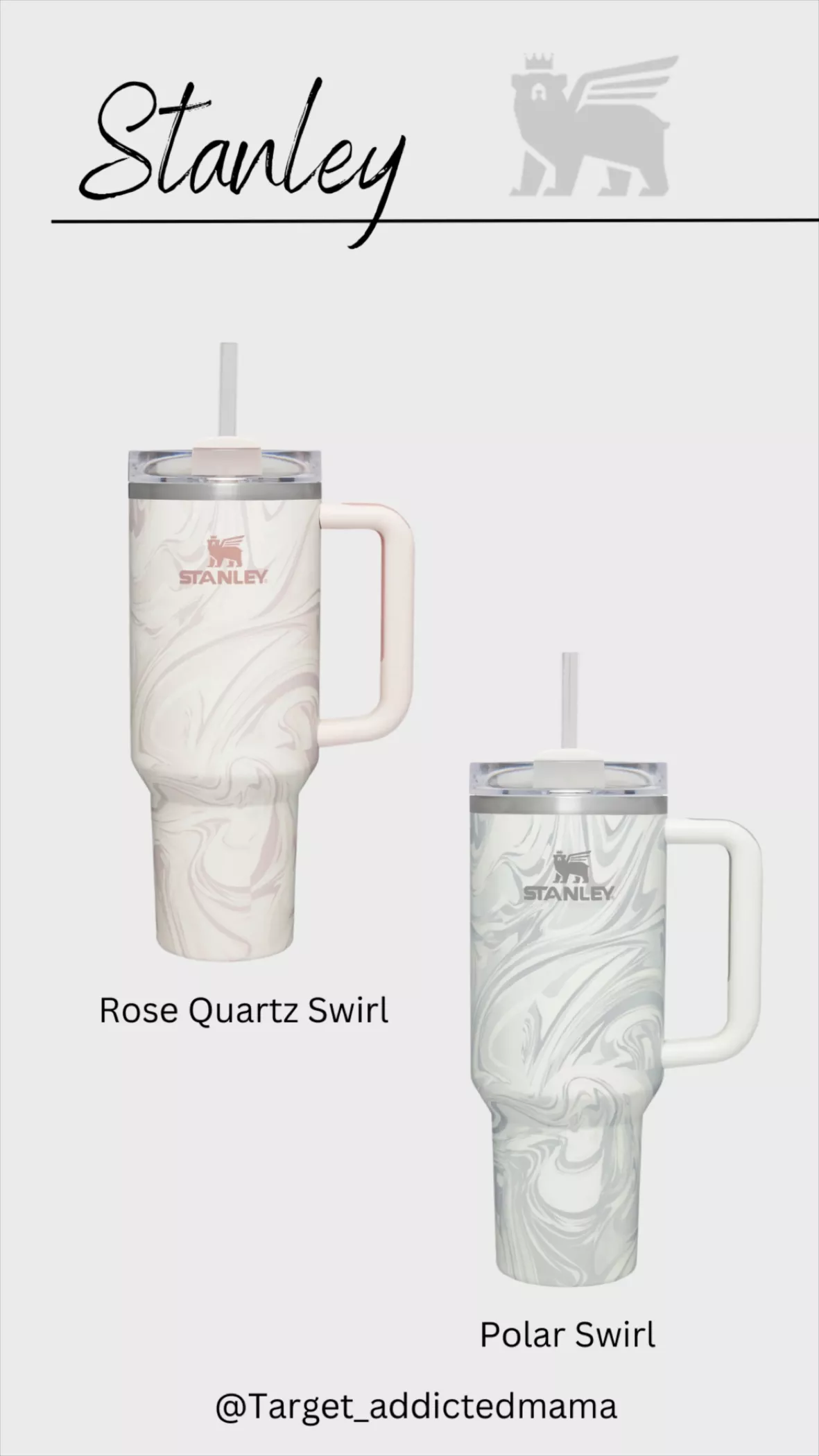Stanley 30 oz. Quencher H2.0 FlowState Tumbler With Handle- Rose Quartz  Swirl