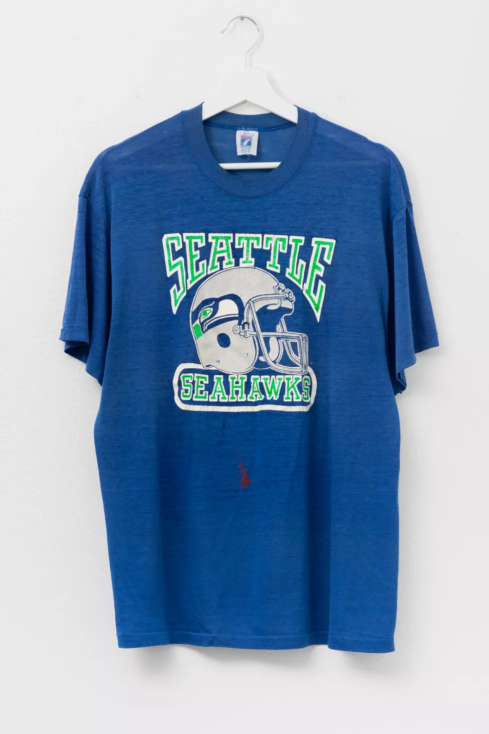 Vintage 1980s Seattle Seahawks Distressed Paper Thin Graphic T-Shirt | Urban Outfitters (US and RoW)