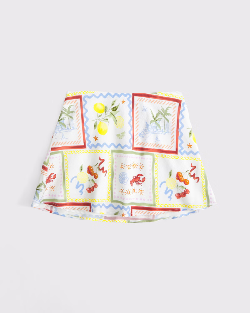 Abercrombie & Fitch Women's High Rise Flirty Mini Skort in White Pattern - Size M | Abercrombie & Fitch (US)