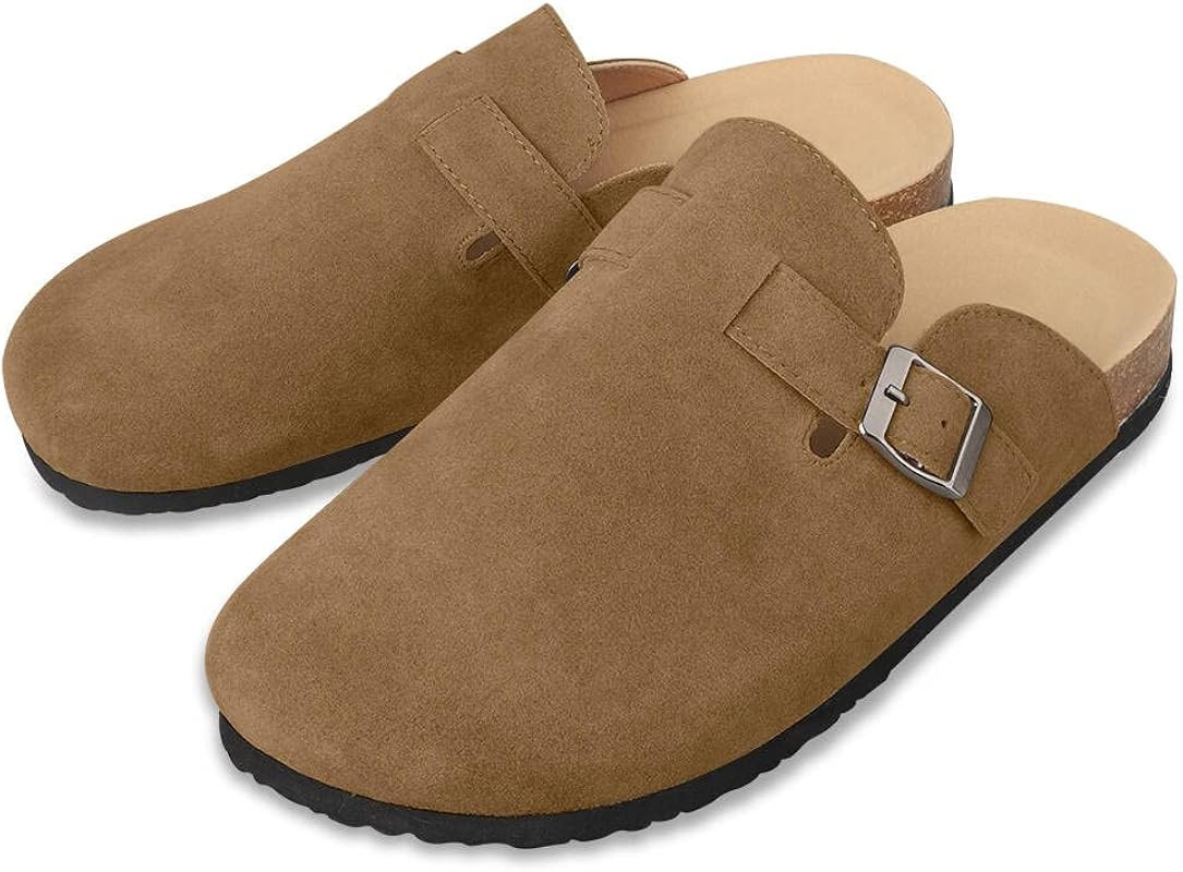 Boston Suede Clogs for Women Men Dupes Unisex Arizona Delano Slip-on Potato Shoes Footbed Cork Cl... | Amazon (US)
