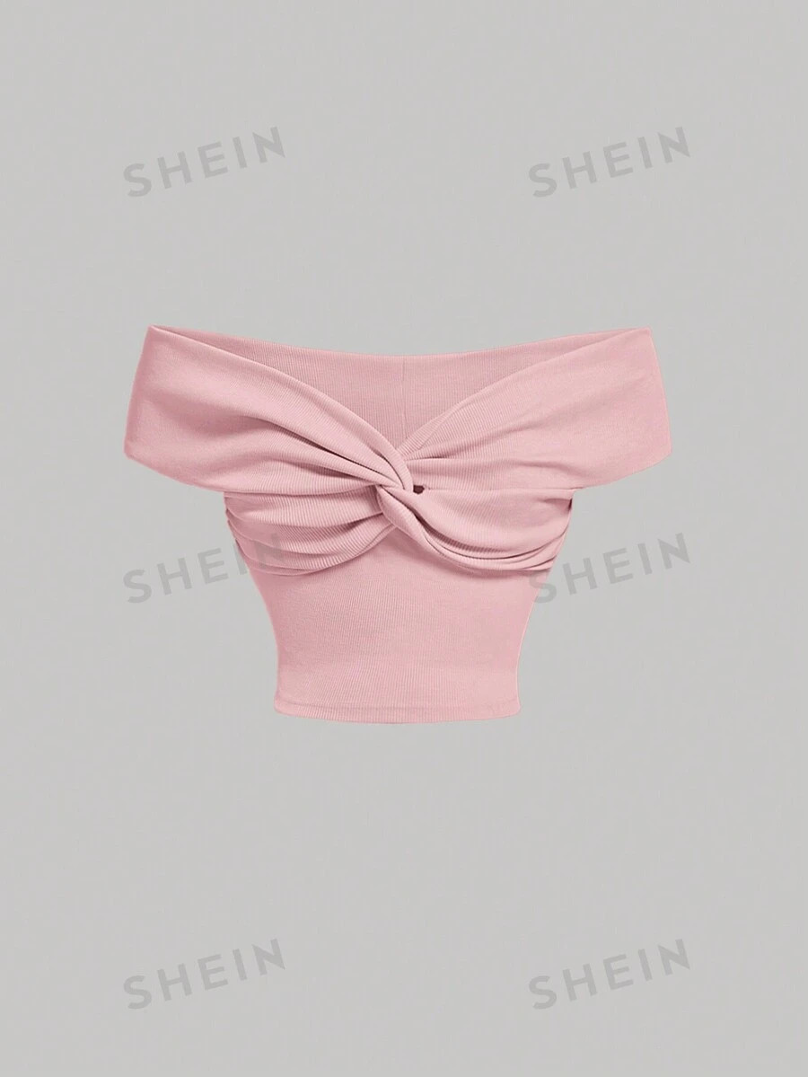 SHEIN MOD Women's Solid Color Simple Twist Summer Top | SHEIN