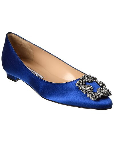Manolo Blahnik Hangisi Satin Flat | Gilt