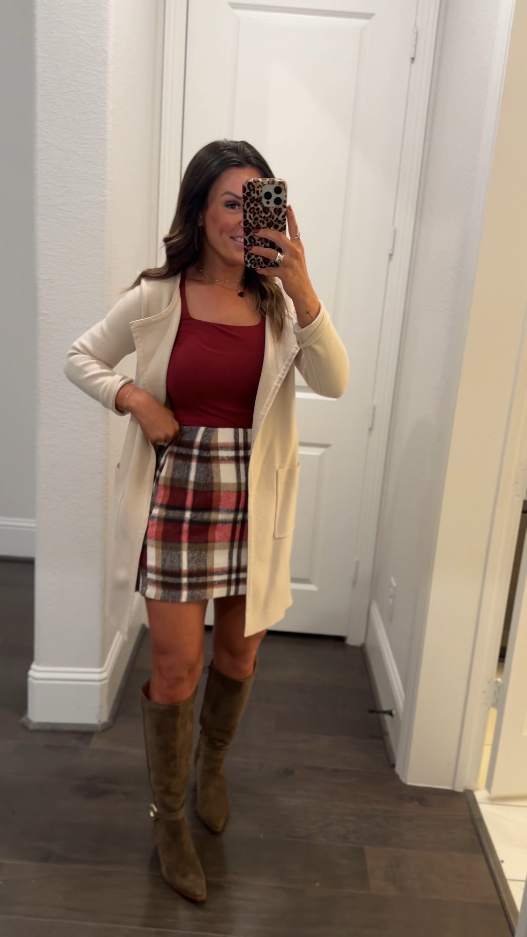 Wearing a small in the top and skirt and a XS in the cardigan! 

#LTKootd #LTKmomlife #LTKSeasonal