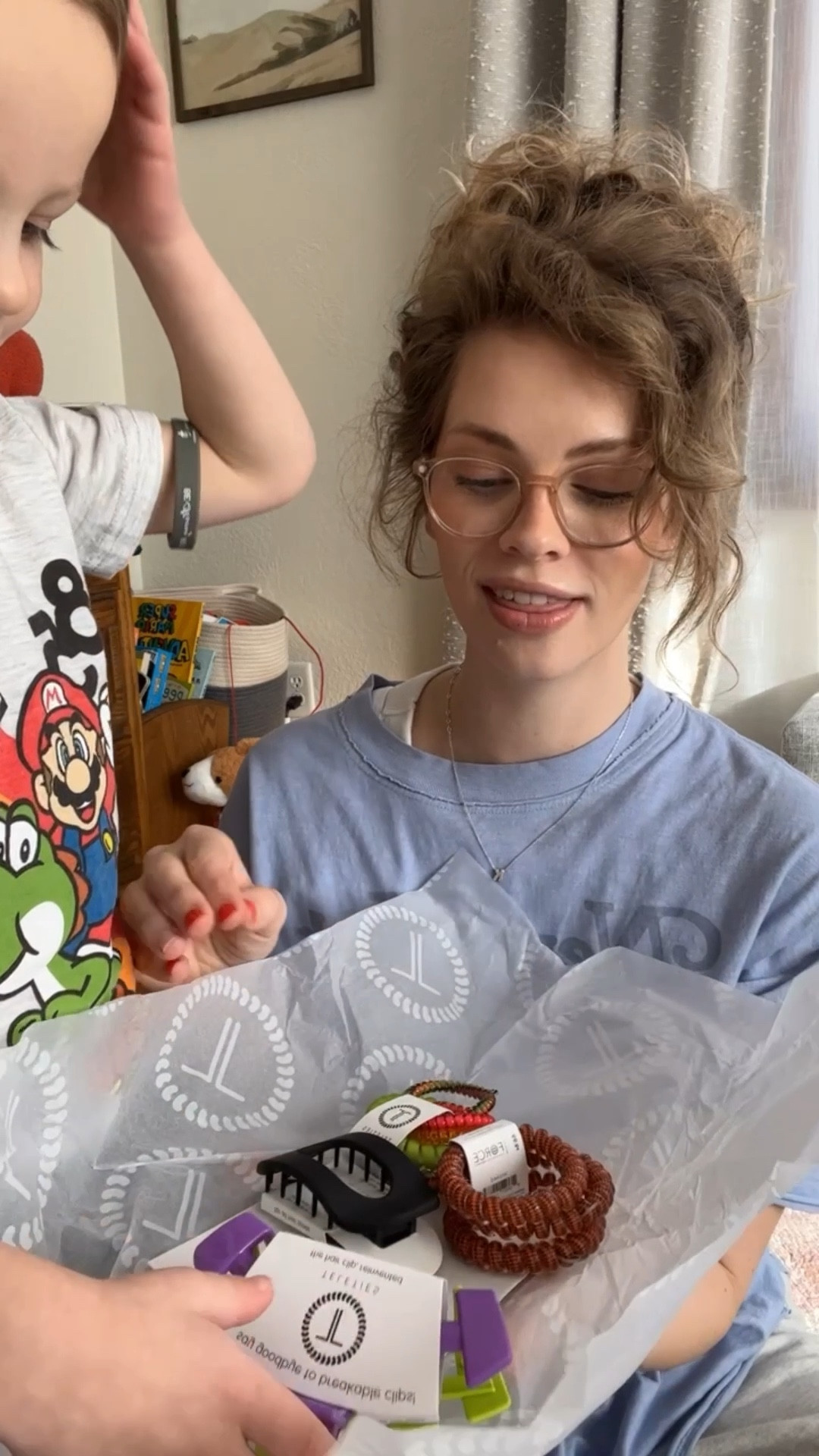 I’m a huge fan of teleties hair clips! Linked these Halloween ones and then my favorite “basic” ones 😍 I’ve found the “medium” size works best for my hair type. I have a lot of hair but it’s very fine hair. The large size just weighs down and the small is too small! I’m like Goldie Locks! Lol 😂 
