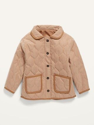Water-Resistant Button-Front Quilted Jacket for Toddler Girls | Old Navy (US)