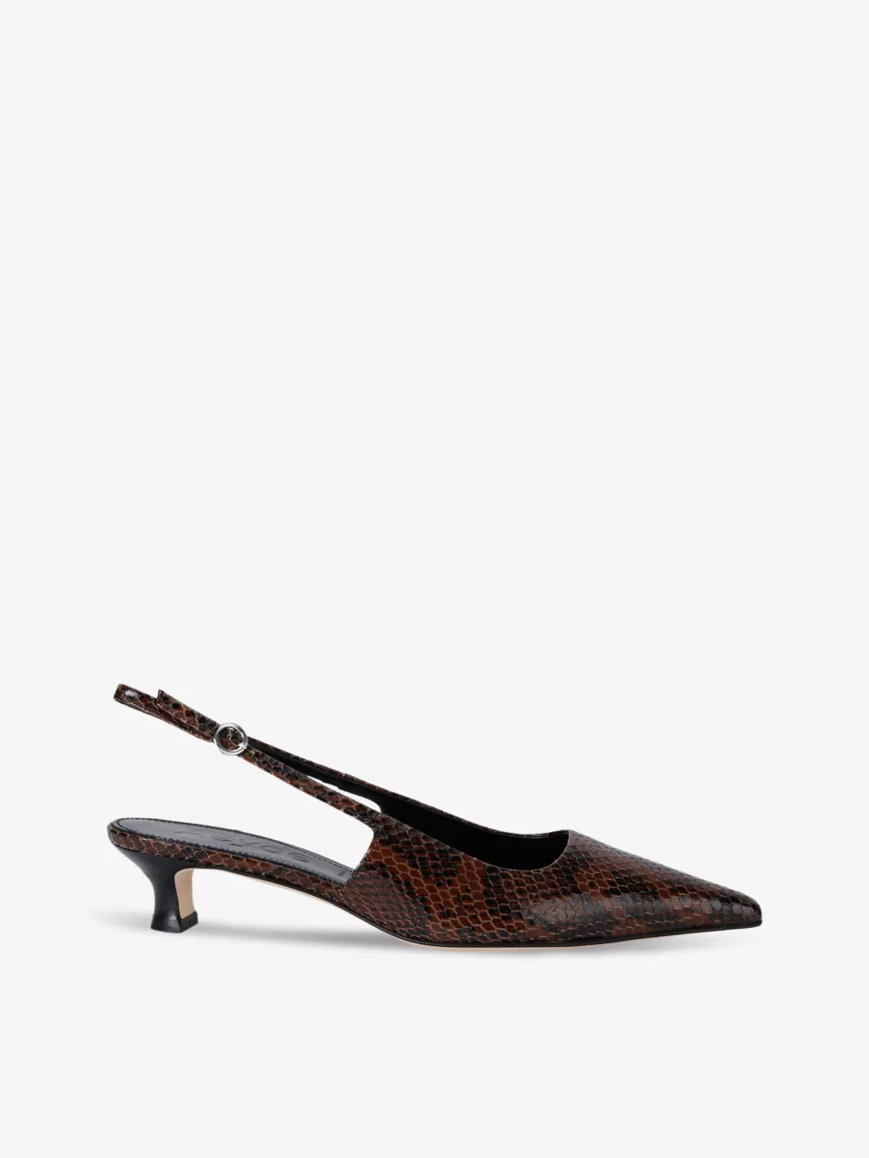 Catrina snake-effect leather slingback pumps | Selfridges