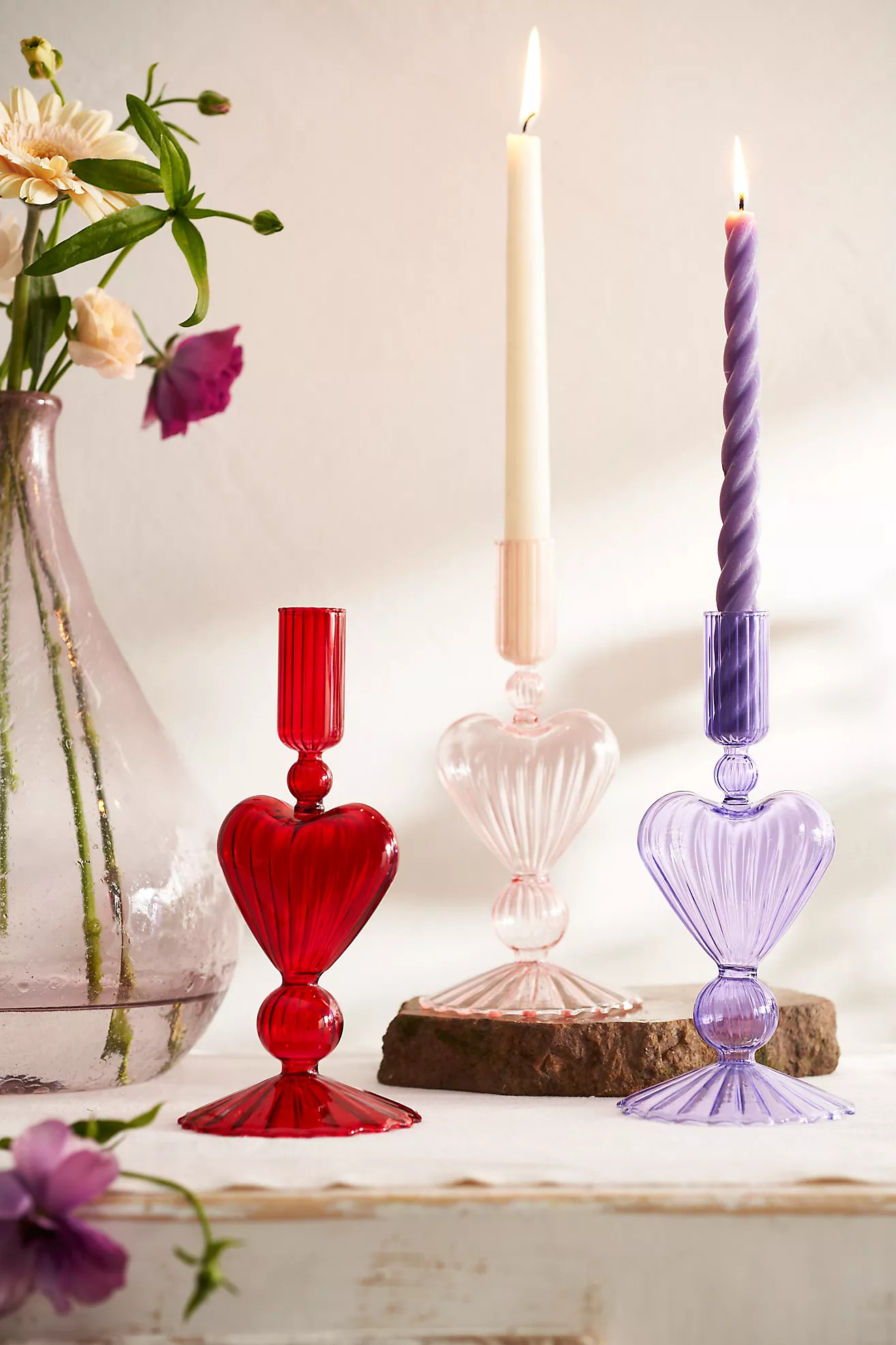 Glass Heart Taper Holder | Anthropologie (US)