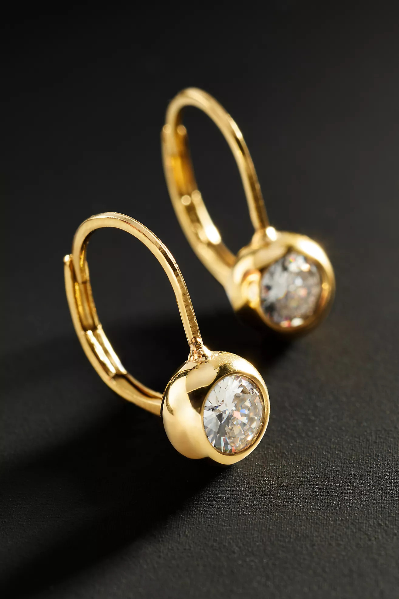 Demi-Fine Crystal Bezel Earrings | Anthropologie (US)