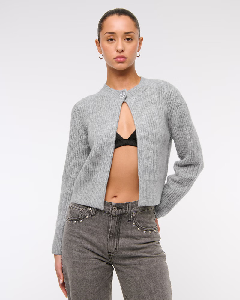 Rhinestone Button Cardigan | Abercrombie & Fitch (US)