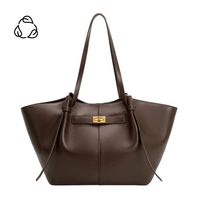 Imelda Espresso Recycled Vegan Leather Tote Bag | Melie Bianco