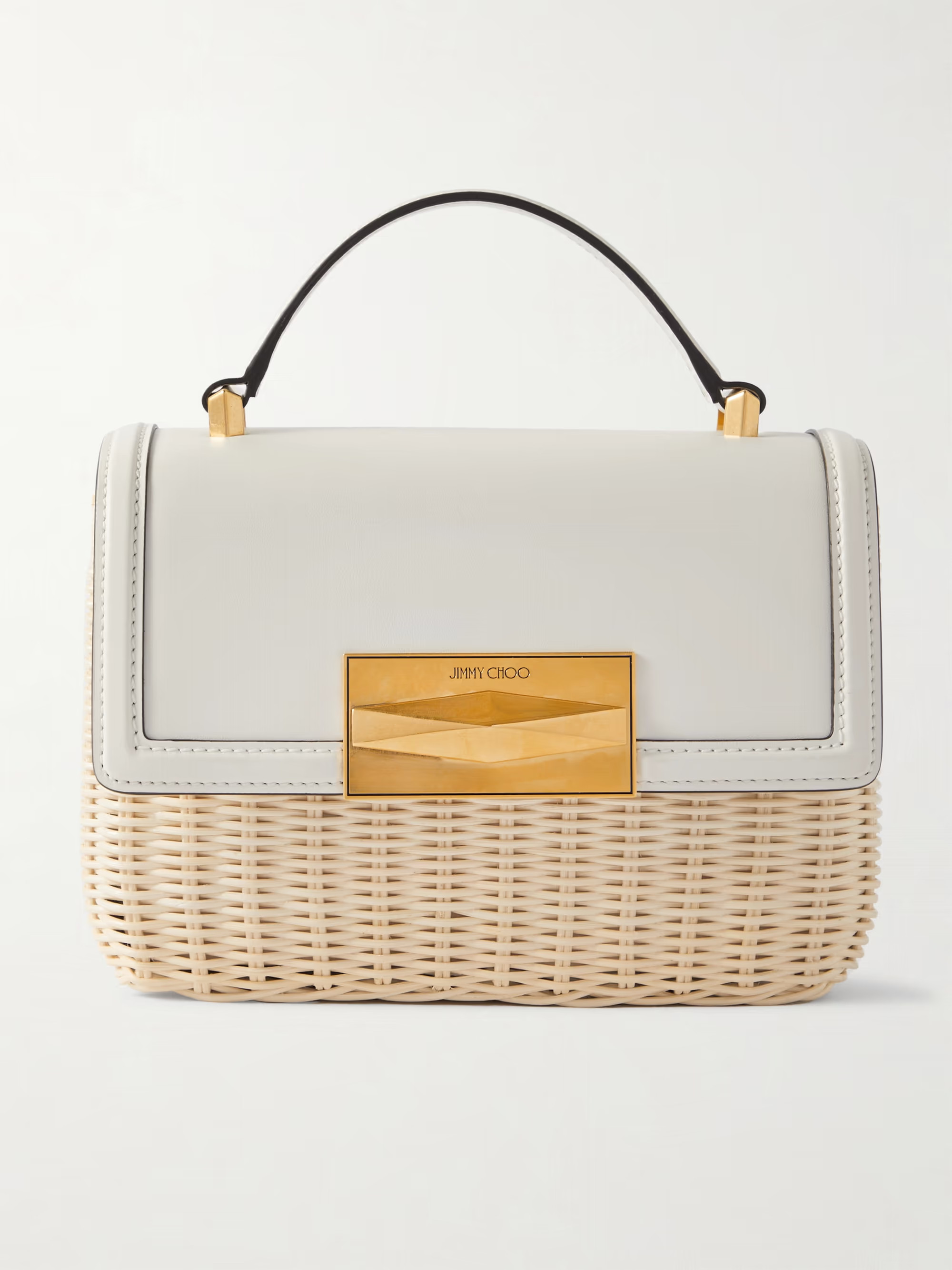 Diamond raffia and leather tote | NET-A-PORTER (US)