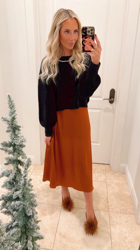 So in love with this bow sweater over a slip dress! And these feather heels! So chic!

#LTKHoliday #LTKshoecrush #LTKsalealert