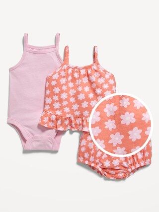 Cami Ruffle Bloomer Set and Bodysuit 3-Pack for Baby | Old Navy (CA)