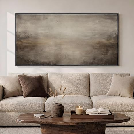 Large Framed Abstract Wall Art for Living Room, Horizontal Brown Modern Canvas Prints Paintings A... | Amazon (US)