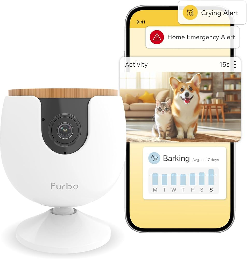 Furbo Mini New Pet Camera + Nanny Bundle: Home Security & Cat, Dog Safety Alerts, Pet Camera with... | Amazon (US)