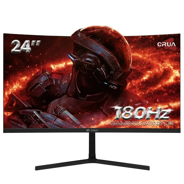 CRUA 24" 165Hz/180Hz Curved Gaming Monitor,FHD 1080P Computer Monitor,FreeSync,99% SRGB,Low Motio... | Walmart (US)