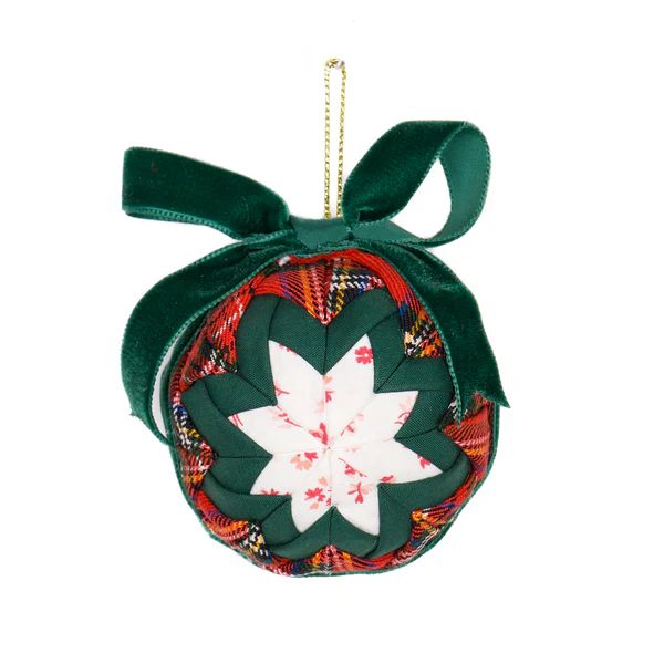 Quilted Ornament, Red x Green Tartan | The Avenue
