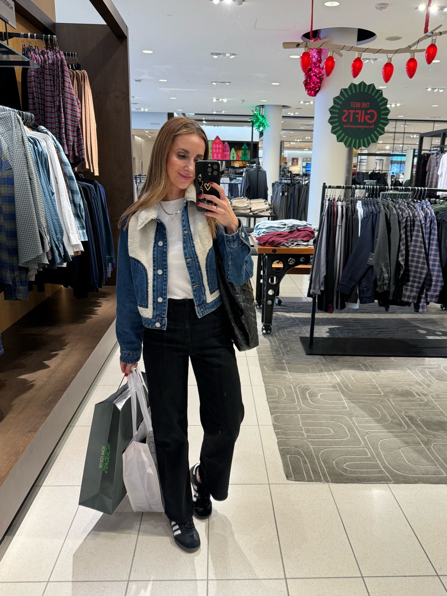 Outfit of the day, wearing S in jacket. Adidas samba in stock 